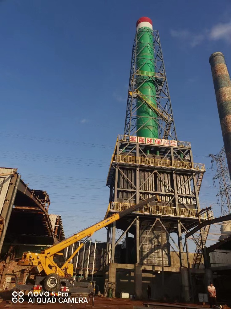 浙江慈溪濕式靜電除塵器608支管60米超高排放